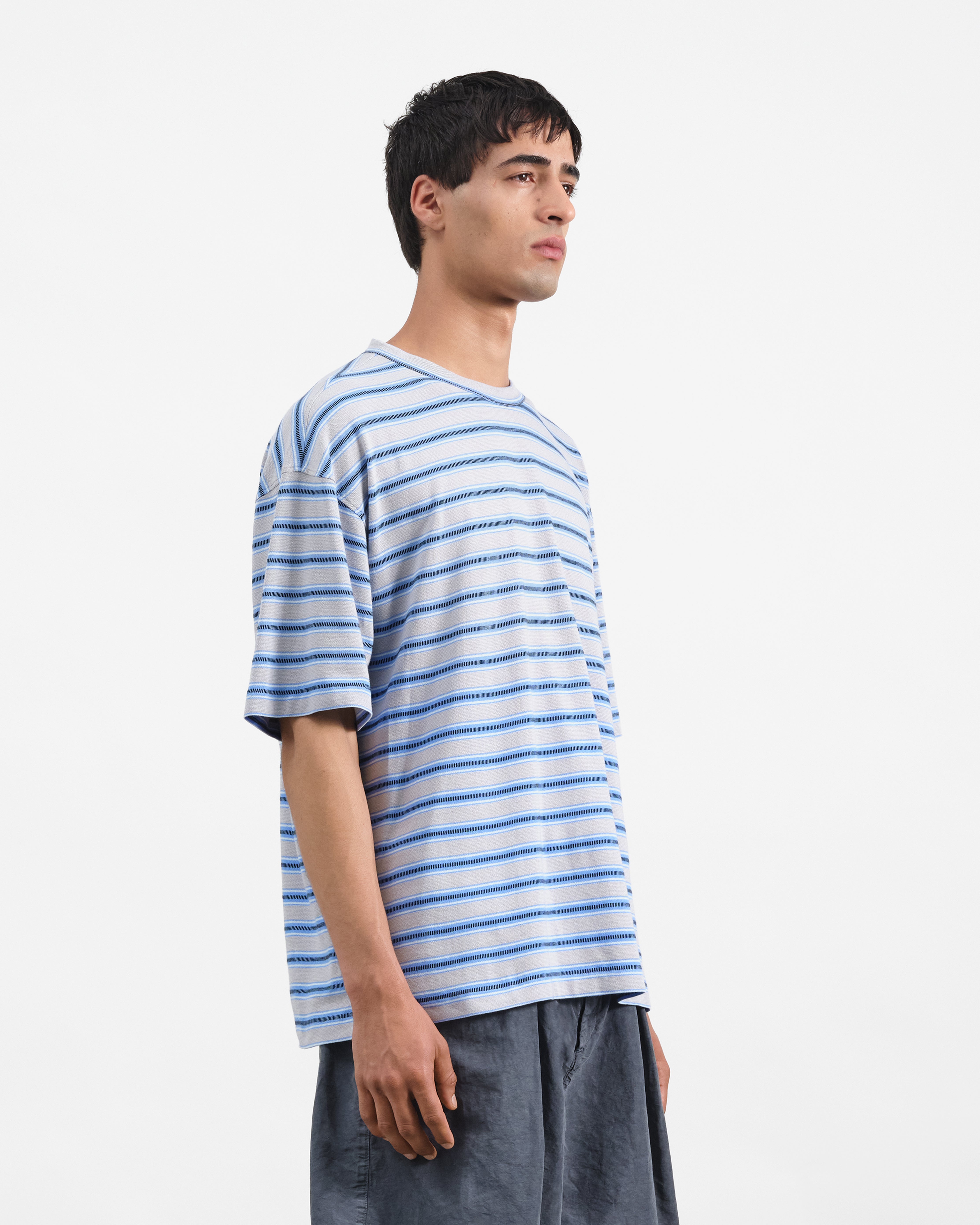 Triple Stripe T-Shirt Blue | YMC | You Must Create