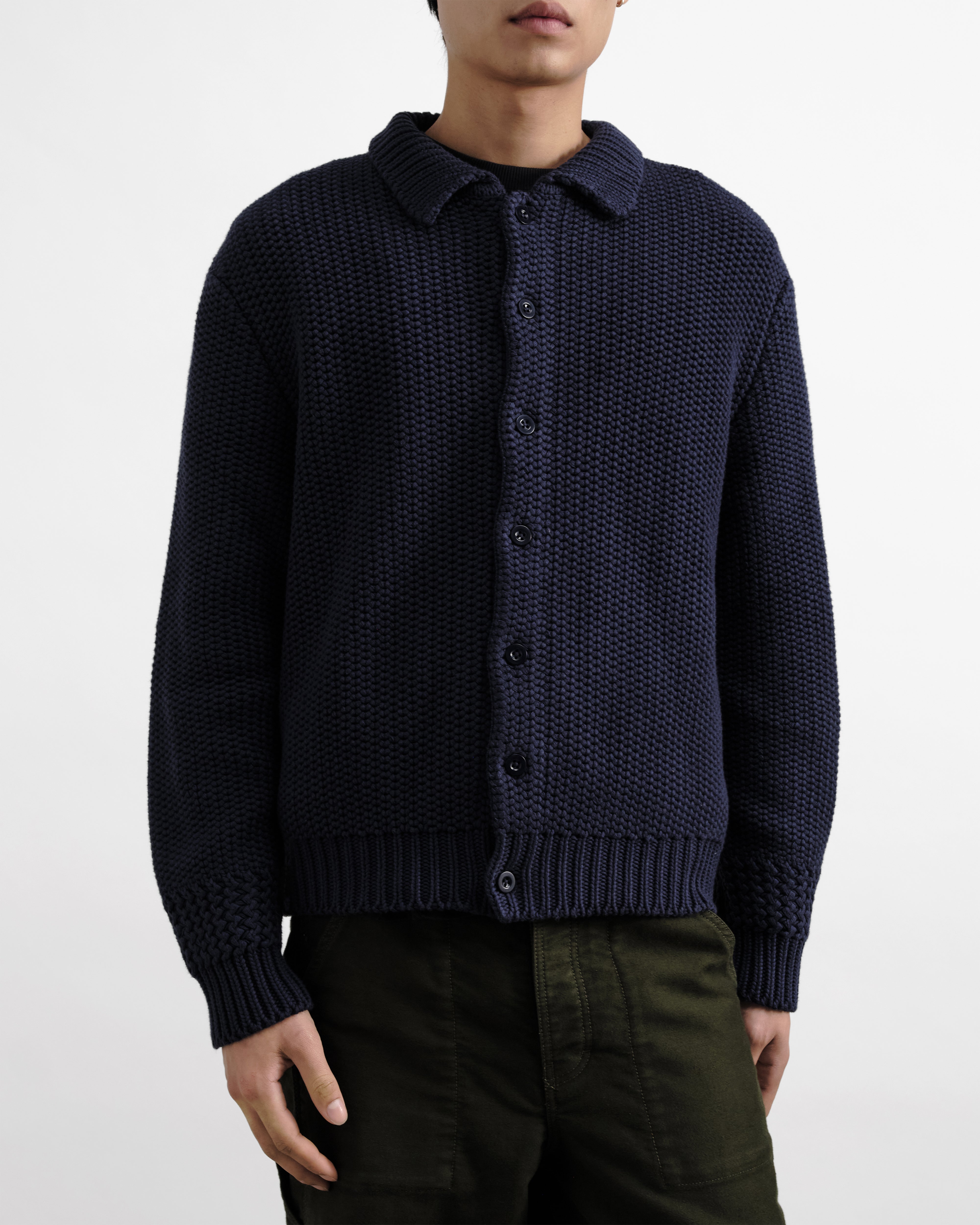 Rat Pack Cardigan Navy | YMC | You Must Create