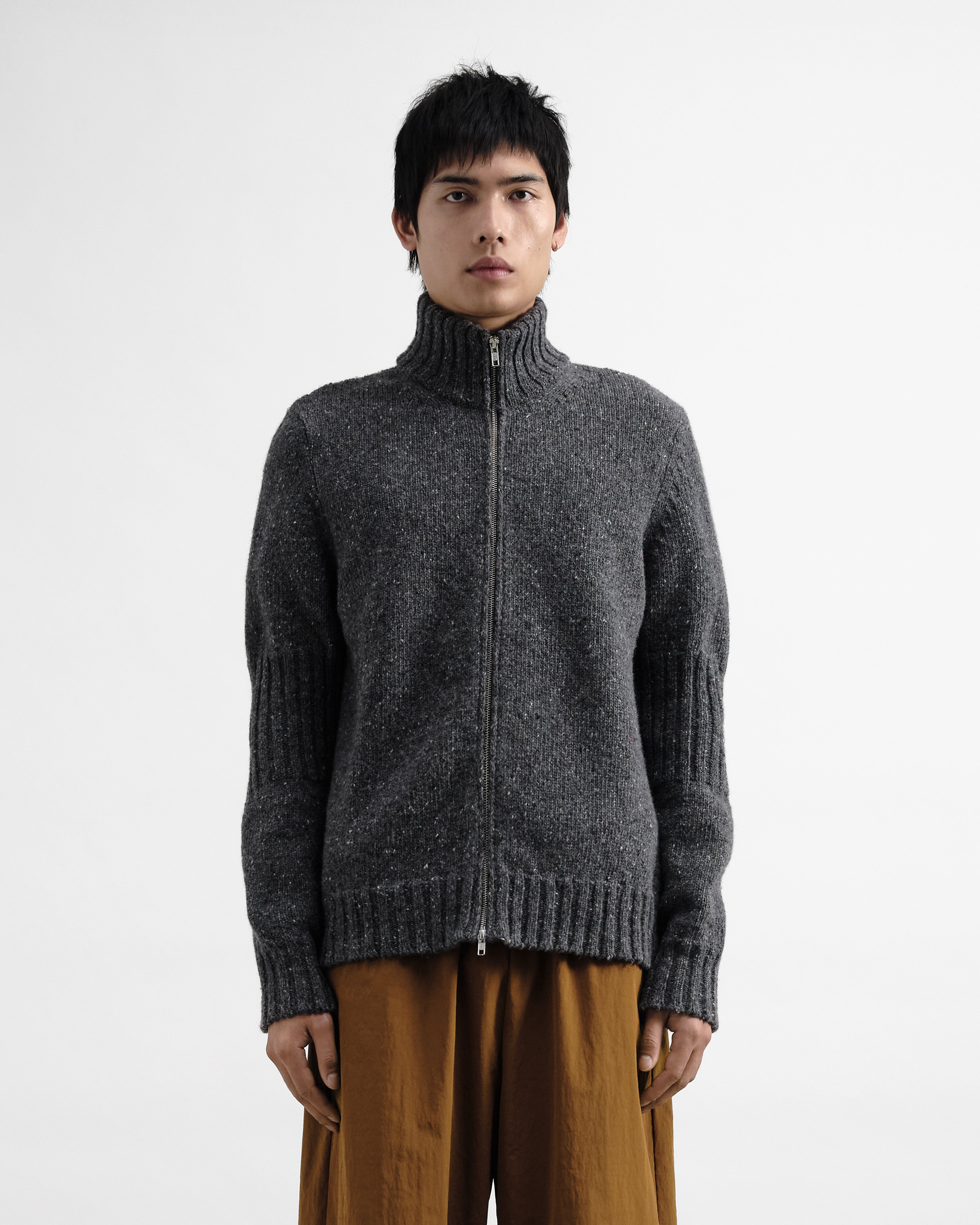 Nova Zip Cardigan Charcoal | YMC | You Must Create