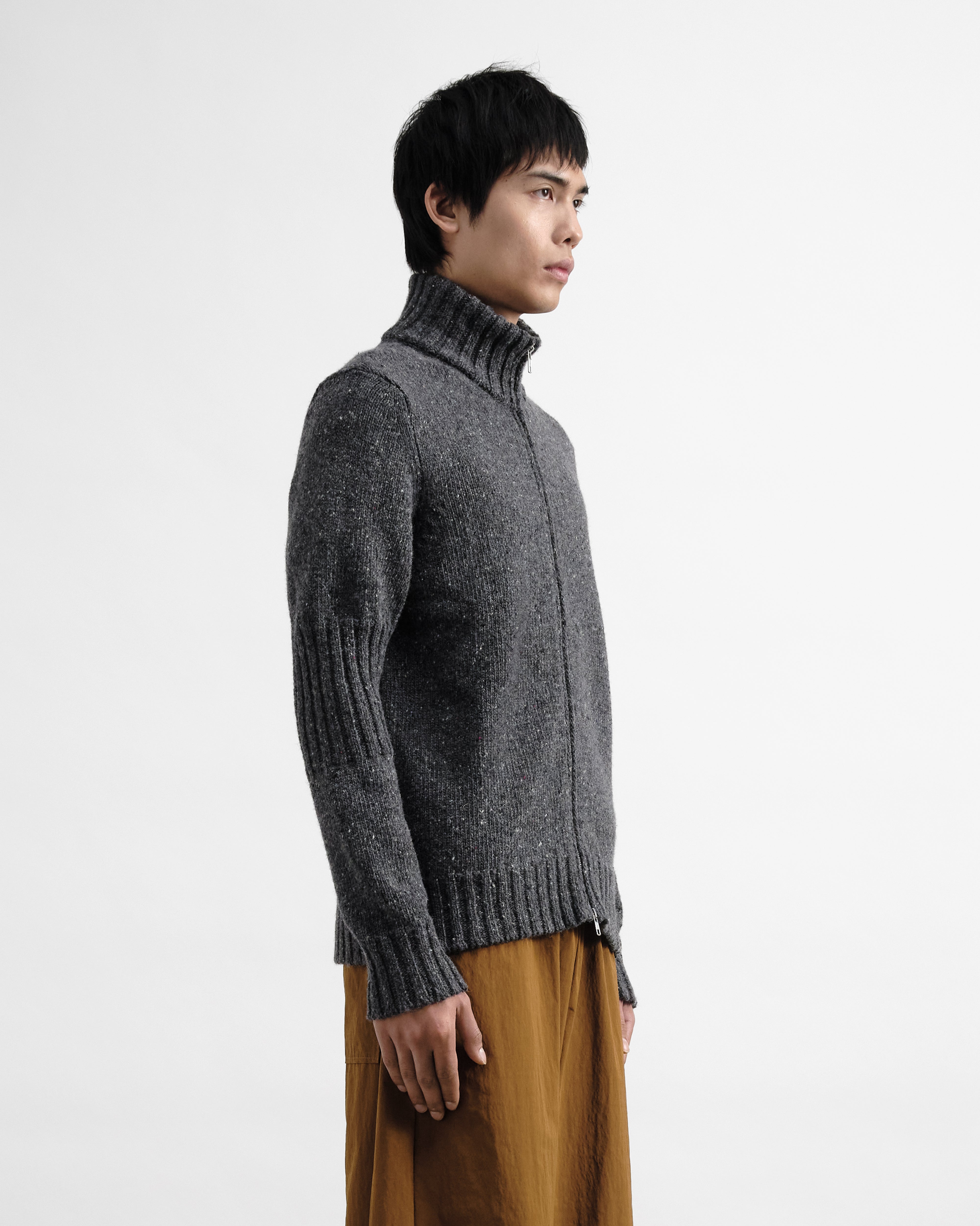 Nova Zip Cardigan Charcoal | YMC | You Must Create