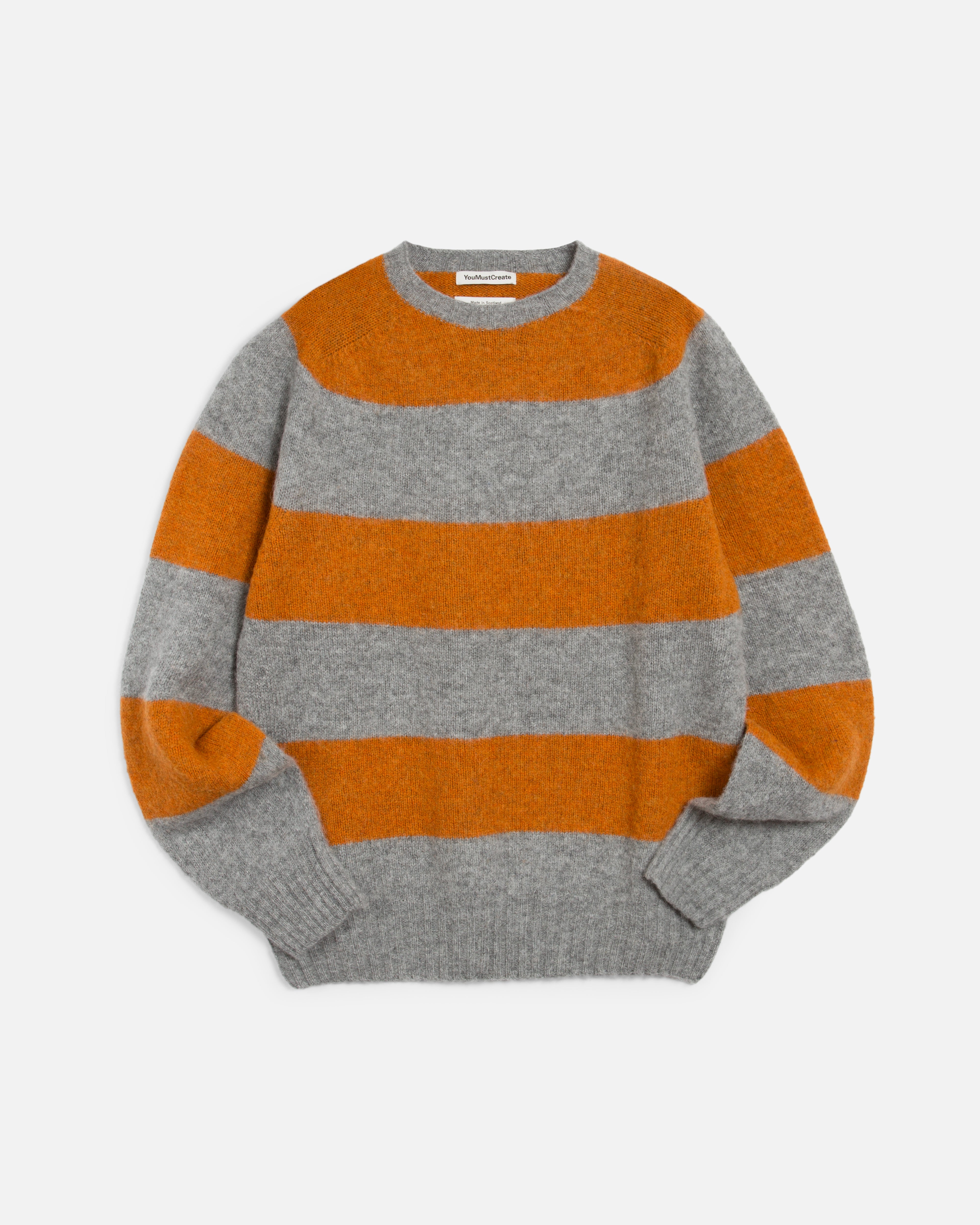 Suedehead Stripe Jumper Grey | YMC | You Must Create