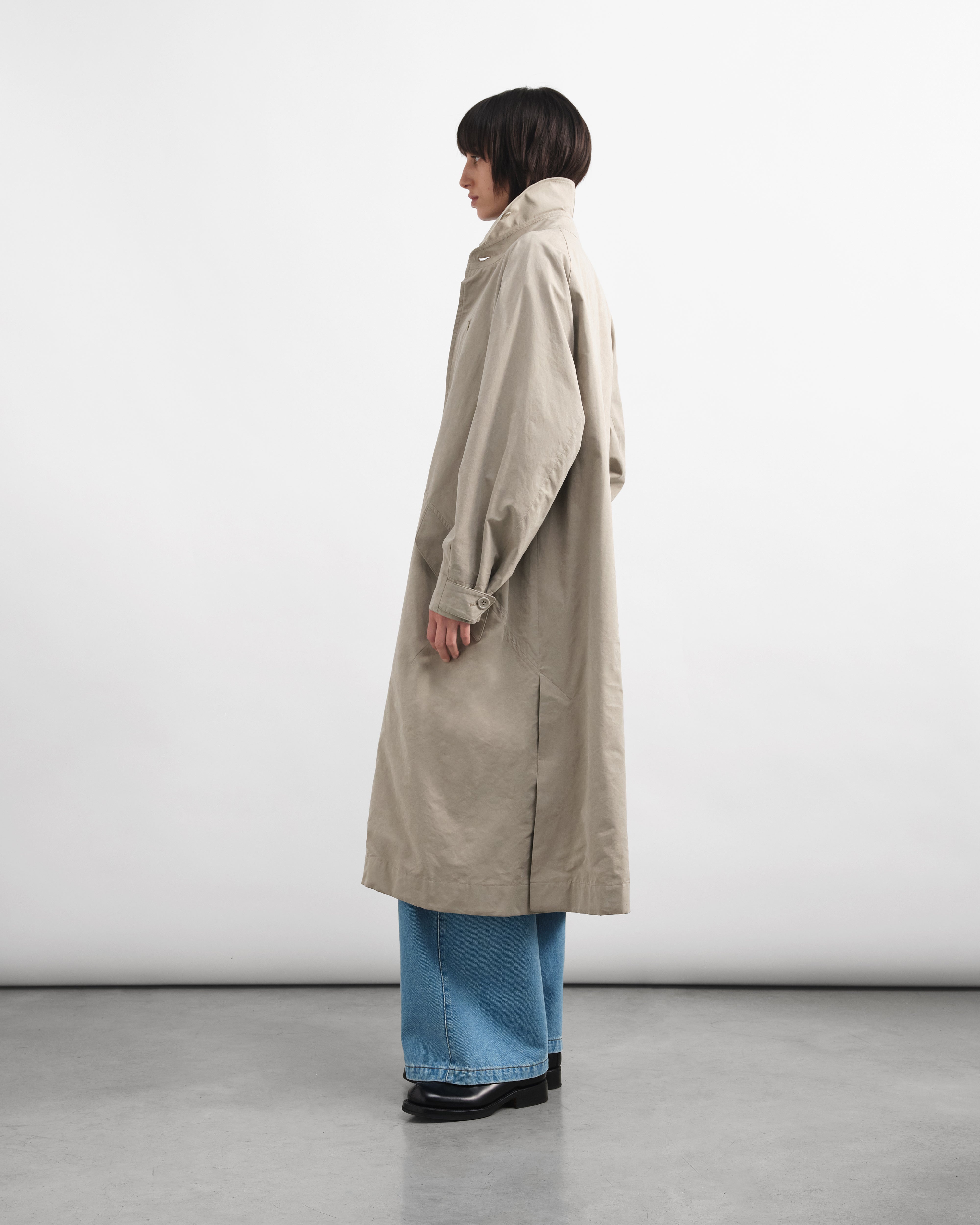 Tyrell Trench Coat Stone | YMC | You Must Create