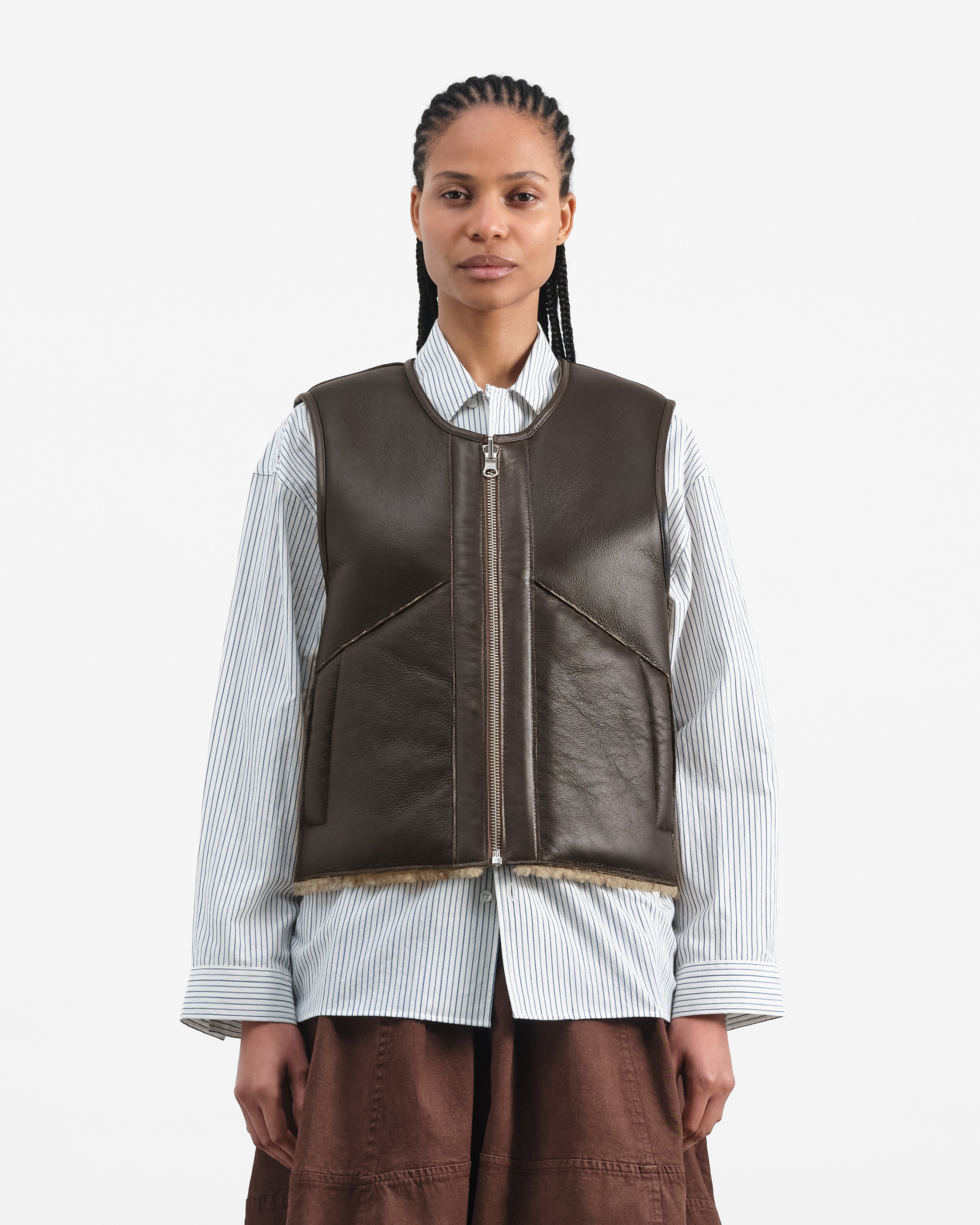 Drome Gilet Brown | YMC | You Must Create