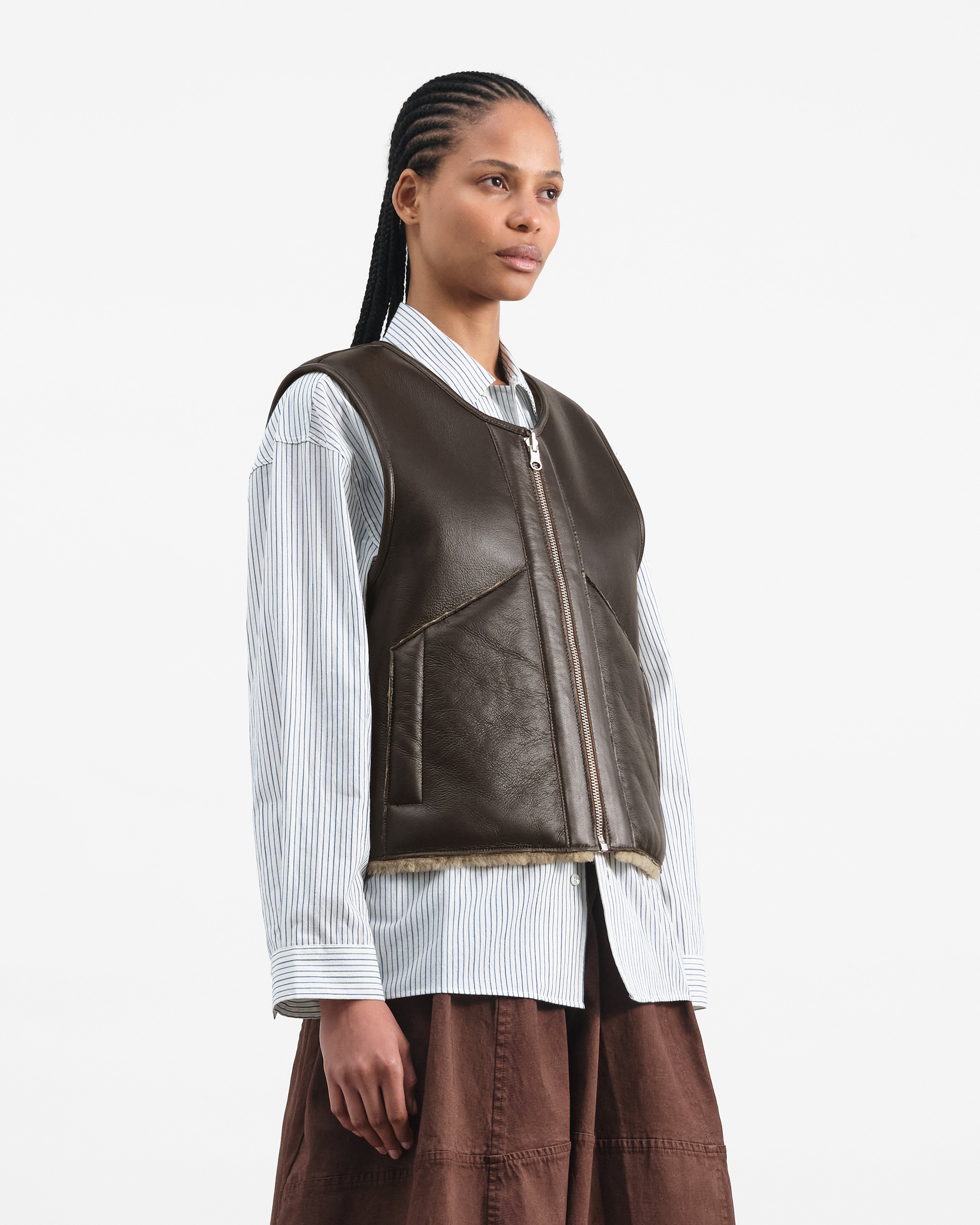 Drome Gilet Brown | YMC | You Must Create