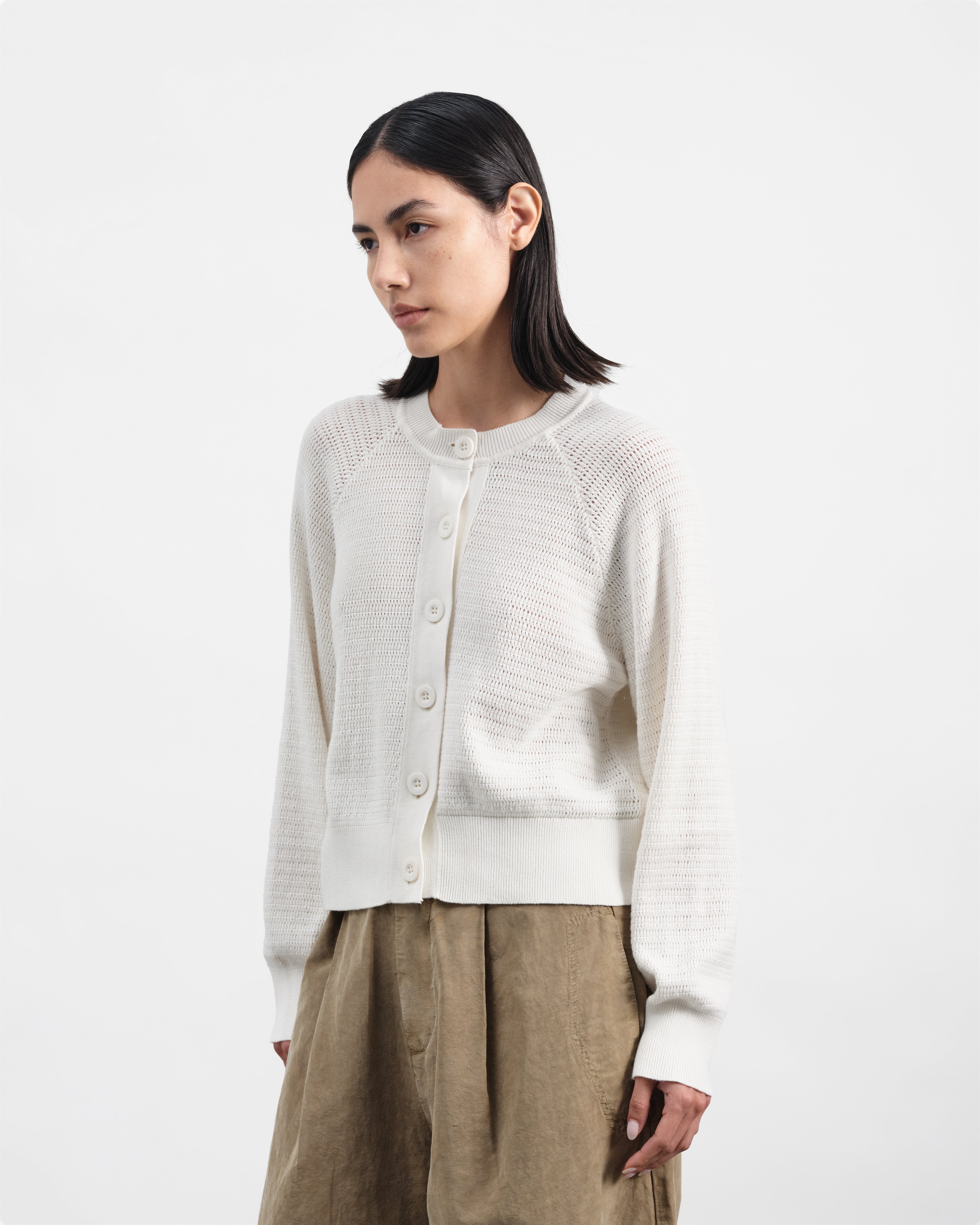 Foxtail Cardigan Off White | YMC | You Must Create