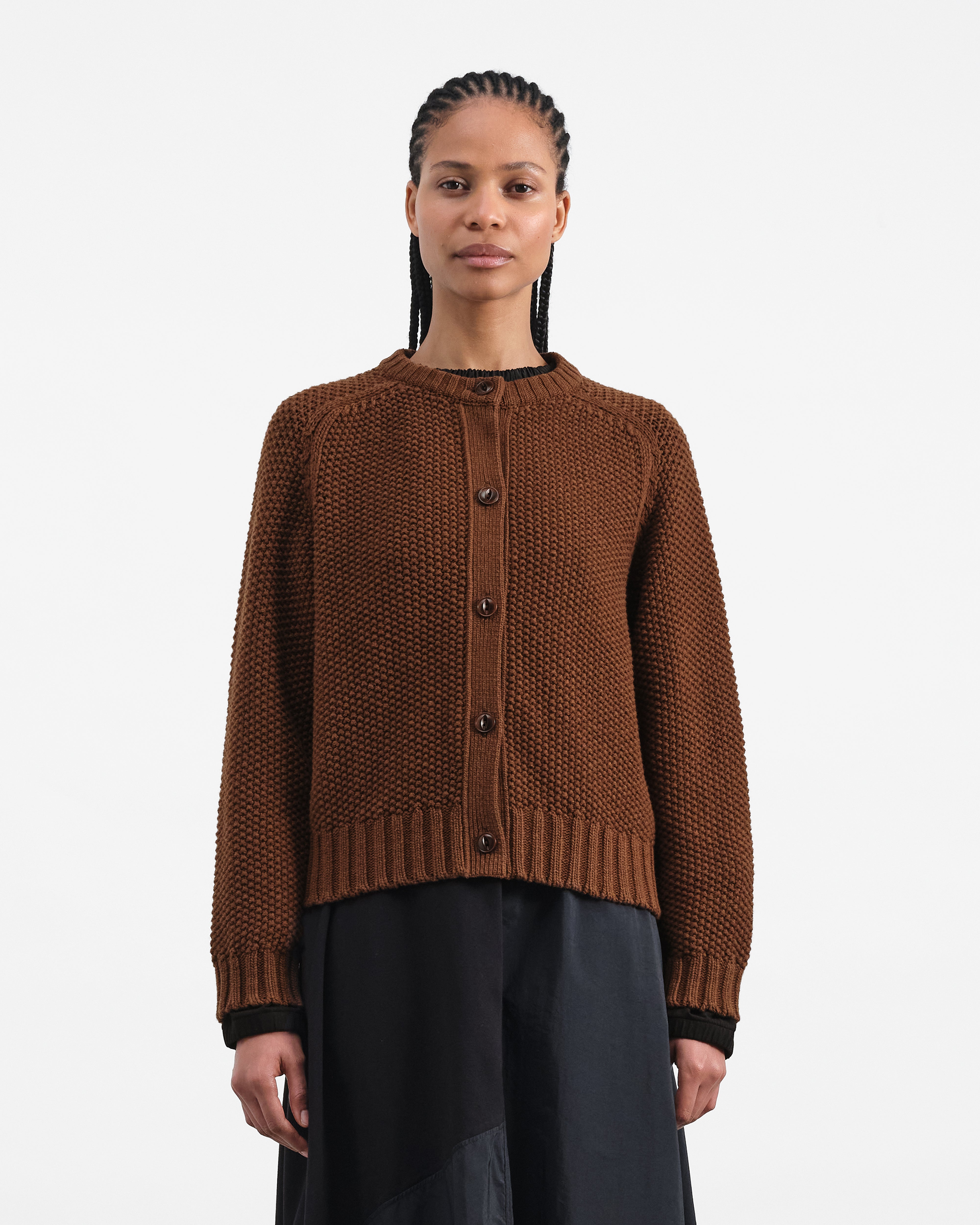 Atomic Cardigan Brown | YMC | You Must Create