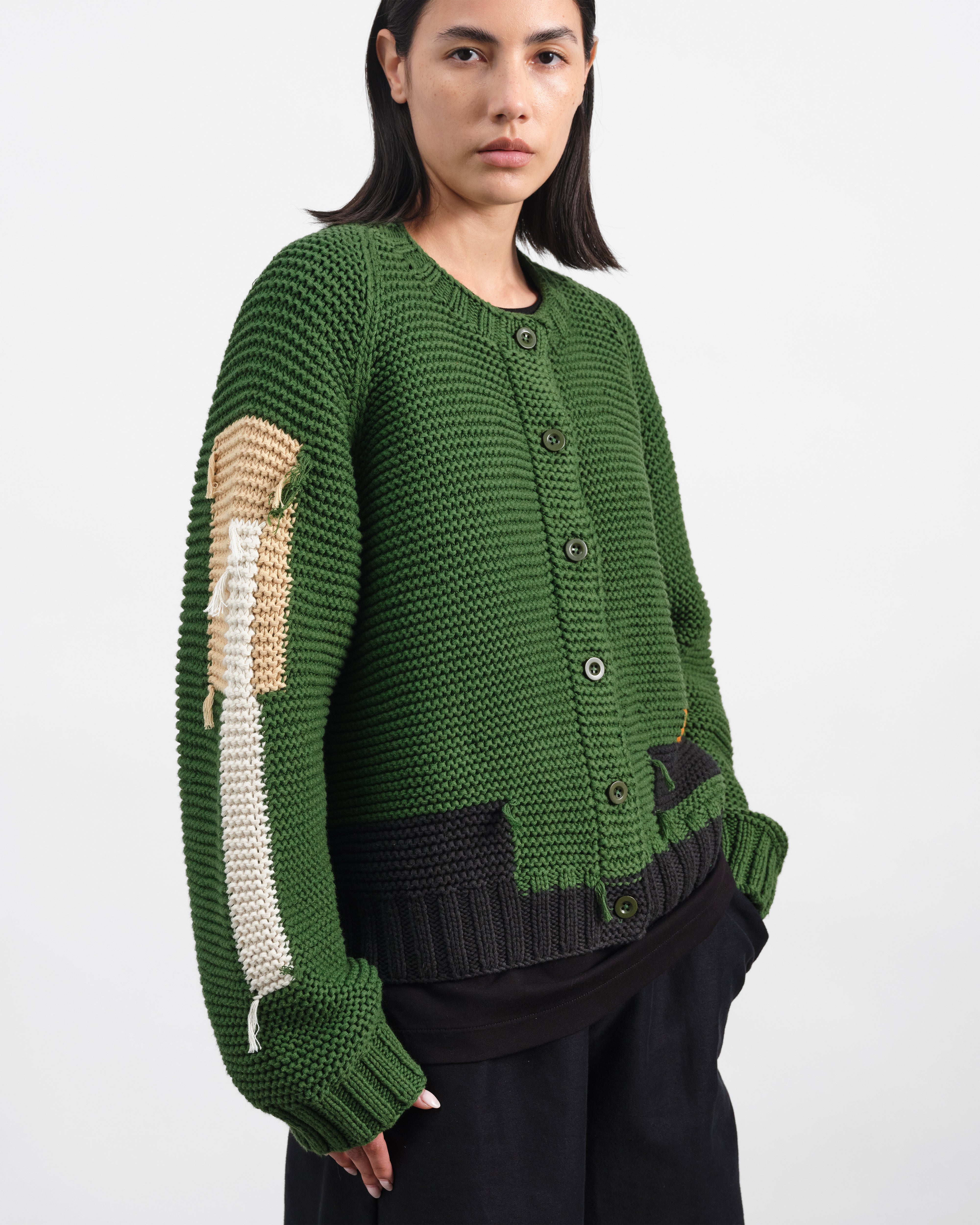 alumu.〔エルム〕short shaggy cardigan  green Shag Cardigan-Forest Green – Brandon Thorne