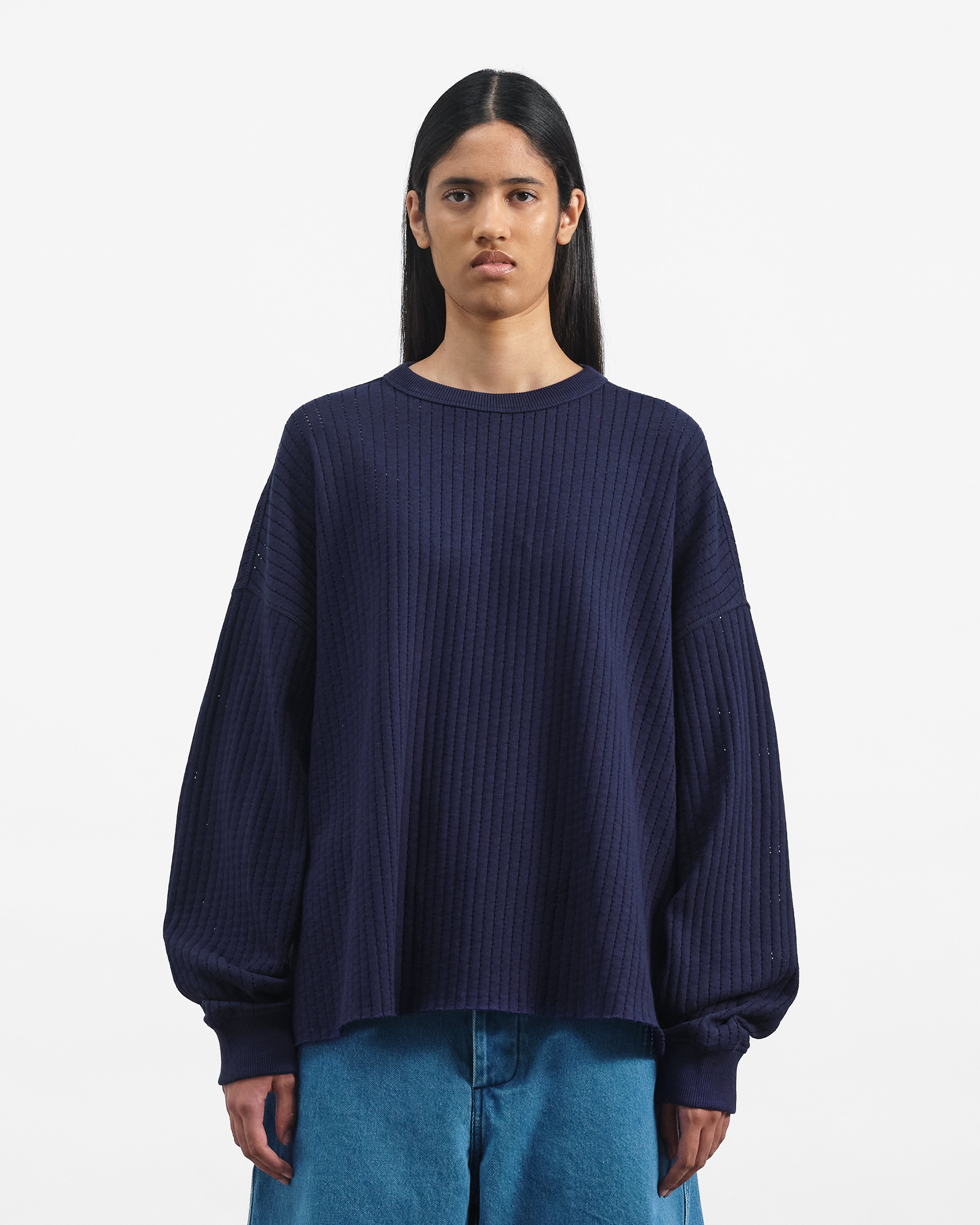 【NAVY】Wash damaged knit DAMAGED KNIT (KN01) | DIVERSE / Tops (MEN) | DIVERSEAuthorized